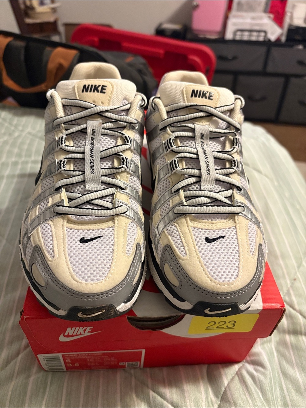 Women’s Nike White and Gray Mesh Trail Sneakers